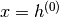 x = h^{(0)}