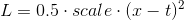 L = 0.5\cdot scale \cdot(x-t)^{2}