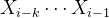 X_{i-k}\cdots X_{i-1}