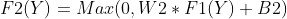 F2(Y)=Max(0,W2*F1(Y)+B2)