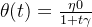 \theta(t) = \frac{\eta 0}{1+t\gamma }