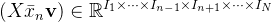 $\left(X \bar{x}_{n} \mathbf{v}\right) \in \mathbb{R}^{I_{1} \times \cdots \times I_{n-1} \times I_{n+1} \times \cdots \times I_{N}}$