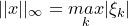 \small ||x||_{\infty }=\underset{k}{max }|\xi _k|