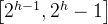 \left [ 2^{h-1},2^{h}-1 \right ]