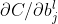 \partial C/\partial b^l_j