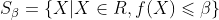 S_{\beta }=\left \{ X|X\in R,f(X)\leqslant \beta \right \}