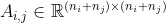 A_{i,j} \in \mathbb{R}^{(n_{i}+n_{j}) \times (n_{i}+n_{j})}