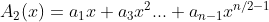 A_{2}(x)=a_{1}x+a_{3}x^{2}...+a_{n-1}x^{n/2-1}