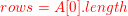 \small {\color{Red} rows = A[0].length}