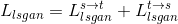 L_{lsgan}=L_{lsgan}^{s\rightarrow t}+L_{lsgan}^{t\rightarrow s}