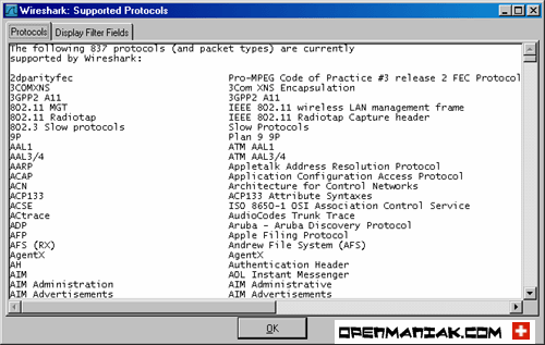 wireshark supported protocols