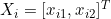 \small X_i = [x_i_1,x_i_2]^T