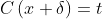 C\left ( x+\delta \right )=t