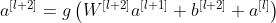 a^{[l+2]}=g\left(W^{[l+2]} a^{[l+1]}+b^{[l+2]}+a^{[l]}\right)