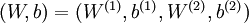 \textstyle (W,b) = (W^{(1)}, b^{(1)}, W^{(2)}, b^{(2)})