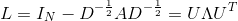 L=I_N-D^{-\frac{1}{2}}AD^{-\frac{1}{2}}=U\Lambda U^T