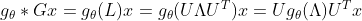 g_{\theta}*Gx=g_{\theta}(L)x=g_{\theta}(U\Lambda U^T)x=Ug_{\theta}(\Lambda)U^Tx