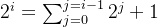 2^i = \sum_{j = 0}^{j = i - 1} 2^j + 1