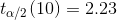 t_{\alpha /2}(10)=2.23