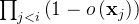 \prod_{j<i}{\left( 1-o\left( \mathbf{x}_j \right) \right)}