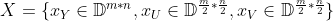 X= \{ x_Y\in\mathbb{D}^{m*n},x_U\in\mathbb{D}^{\frac{m}{2}*\frac{n}{2}},x_V\in\mathbb{D}^{\frac{m}{2}*\frac{n}{2}} \}