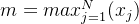 m=max^N_{j=1}(x_j)