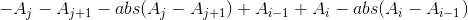 -A_{j}-A_{j+1}-abs(A_{j}-A_{j+1})+A_{i-1}+A_{i}-abs(A_{i}-A_{i-1})