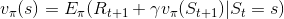 v_{\pi}(s) = E_{\pi}(R_{t+1} + \gamma v_{\pi}(S_{t+1}) | S_{t}=s)