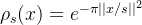 \rho_s(x)=e^{-\pi||x/s||^2}