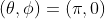 (\theta,\phi) = (\pi, 0)