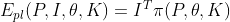 E_p_l(P,I,\theta ,K)=I^T\pi (P,\theta ,K)