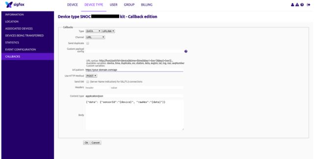 Sigfox backend callback