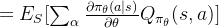 =E_S[\sum_\alpha\frac{\partial \pi_\theta(a|s)}{\partial \theta}Q_{\pi_\theta}(s,a)]