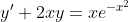 y'+2xy=xe^{-x^2}