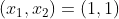 (x_{1},x_{2}) = (1,1)