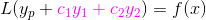 L(y_{p}+{\color{Magenta} c_{1}y_{1}+c_{2}y_{2}})=f(x)