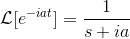 \mathcal {L}[e^{-iat}]=\frac{1}{s+ia}