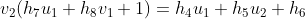 v_2(h_7u_1+h_8v_1+1)=h_4u_1+h_5u_2+h_6