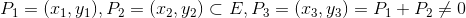 P_1=(x_1,y_1),P_2=(x_2,y_2)\subset E, P_3=(x_3,y_3)=P_1+P_2\neq 0