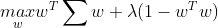 \underset{w}{max}w^T\sum w+\lambda(1-w^Tw)