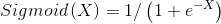 Sigmoid\left ( X \right )= 1 /\left (1 + e^{-X} \right )