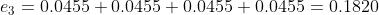 e_{3} =0.0455+0.0455+0.0455+0.0455=0.1820