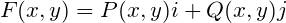 \small F(x,y)=P(x,y)i+Q(x,y)j