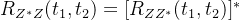 R_{Z^{*}Z}(t_{1},t_{2})=[R_{ZZ^{*}}(t_{1},t_{2})]^{*}