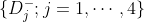 \{D_{j}^{-} ;j=1,\cdots,4\}