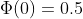 \Phi(0)=0.5