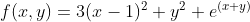 f(x,y)=3(x-1)^{2}+y^{2}+e^{(x+y)}