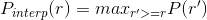 P_{interp}(r) = max_{r'>=r}P(r')