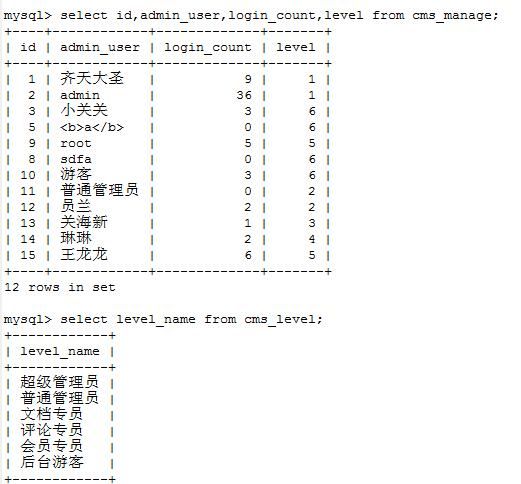 MySQL数据高级查询之连接查询、联合查询、子查询