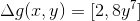 \Delta g(x,y)=[2,8y^{7}]